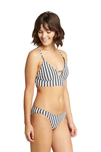 Billabong womens Aloha V Neck Cami Bikini Top, Black/White Stripe, Medium US