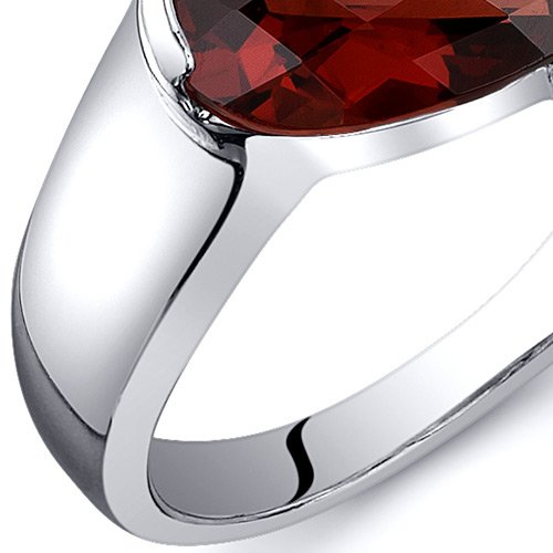 PEORA Garnet Ring Sterling Silver Pear Shape 1.50 Carats Size 6