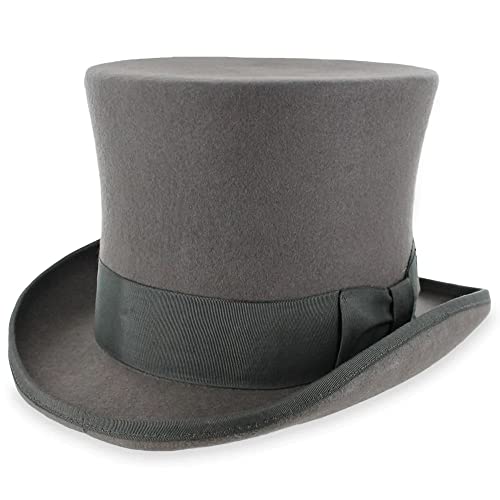 Hats in the Belfry John Bull Theater-Quality Mens100% Wool Felt Top Hat in Black Large