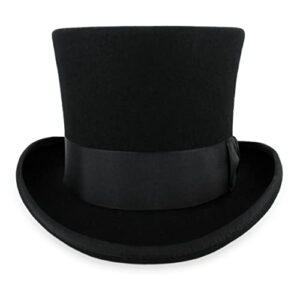 Hats in the Belfry John Bull Theater-Quality Mens100% Wool Felt Top Hat in Black Large