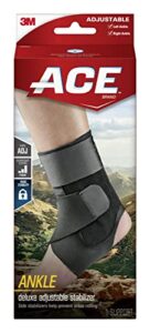 ace brand deluxe adjustable ankle stabilizer, firm stabilizing support for weak, sore or injured joints, adjustable ankle brace, breathable, one size fits most