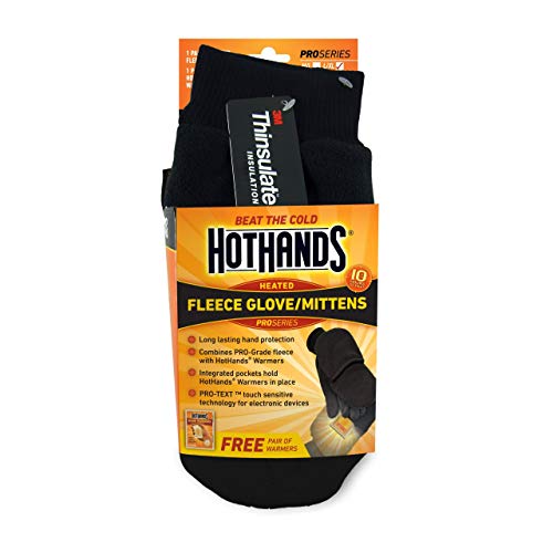 Hothands Large/Extra Large Fleece Glove Mitts, Black, Large/x-Large (MB2)