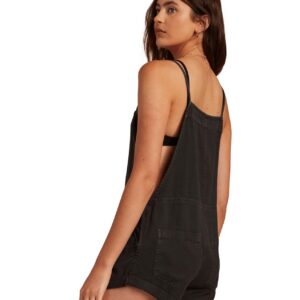 Billabong womens Wild Pursuit Short Overall Rompers, Off Black, Medium US