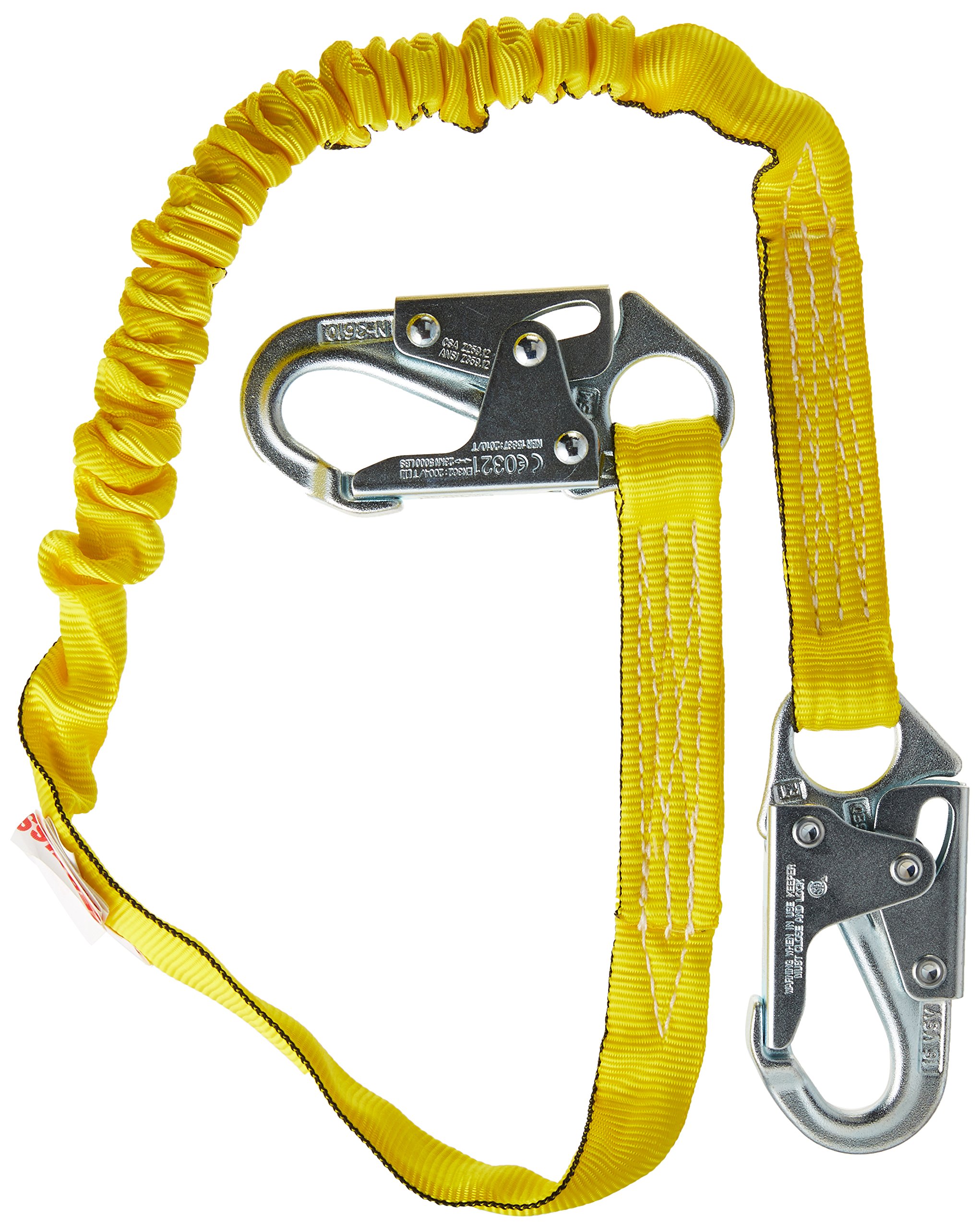 Miller by Honeywell 216WLS/4FTYL 4-Feet Manyard Shock-Absorbing Web Lanyard with 2 Locking Snap Hooks, Yellow