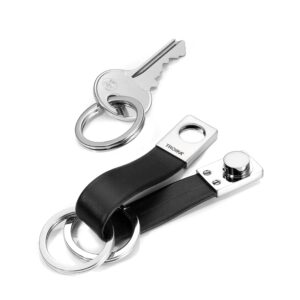 Troika Twister Black Leather Keyring (KRG649LE)