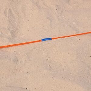 Tandem Sport Outdoor Volleyball Boundary Lines - Volleyball Short Court Rope Court Lines - Volleyball Lines for Sand or Grass - Orange, 26' 3" X 52' 6"