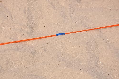 Tandem Sport Outdoor Volleyball Boundary Lines - Volleyball Short Court Rope Court Lines - Volleyball Lines for Sand or Grass - Orange, 26' 3" X 52' 6"