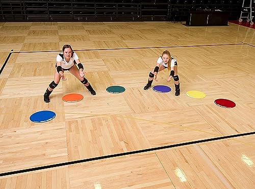 Tandem Sport The Spot Training Kit - Volleyball Training Mats - Trains Players to Be On the Spot - Volleyball Rotation Training - 6 Multicolor Mats