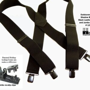 Holdup 2" Wide Outdoorsman Series Shadow Black XL Suspenders for Men with Patented "No-Slip" Metal Clips