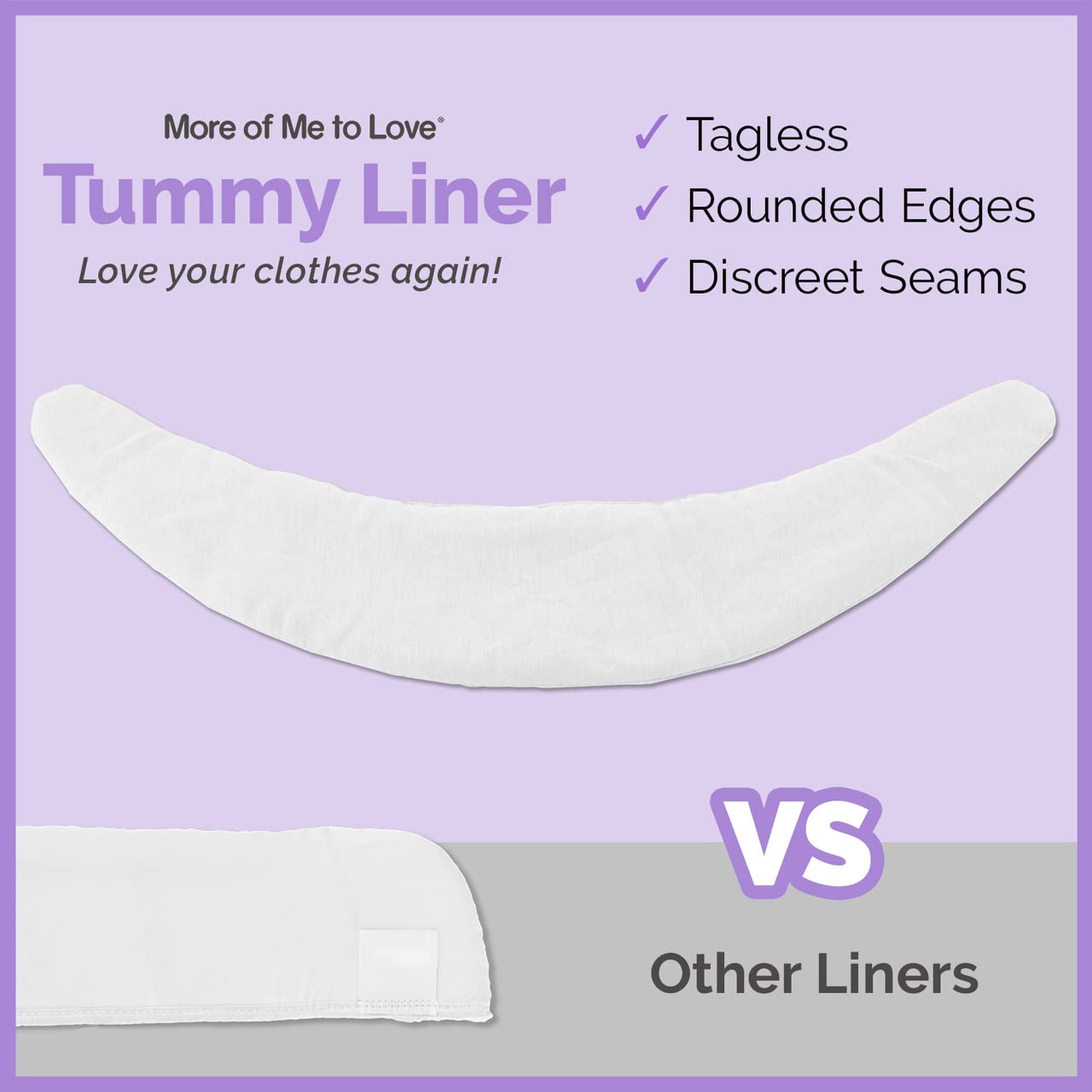 Tummy Liners - 31" Inch Size XXL (Set of 3) 100% Cotton from More of Me to Love