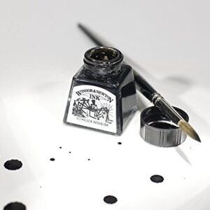 Winsor & Newton Drawing Ink, 30ml Bottle, Black Dropper Cap