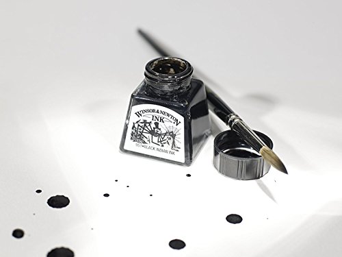 Winsor & Newton Drawing Ink, 30ml Bottle, Black Dropper Cap