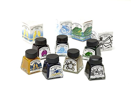 Winsor & Newton Drawing Ink, 30ml Bottle, Black Dropper Cap