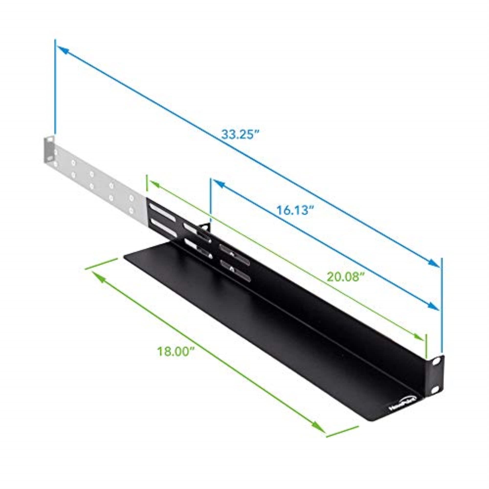 NavePoint Adjustable Rack Mount Server Shelf Shelves Rail Rails 1U