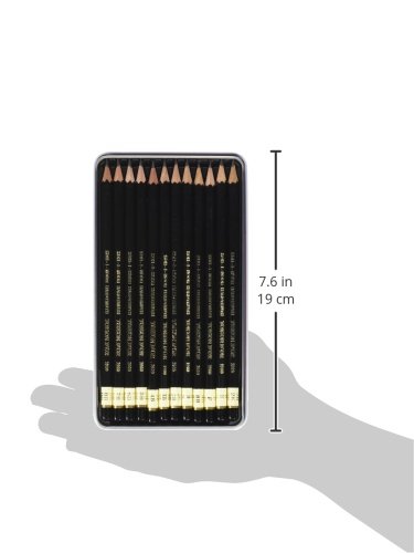 Koh-I-Noor Toison d'Or Graphite Pencil Artist Set, 12 Pencils Per Tin and Blister Carded (FA15021112BC)