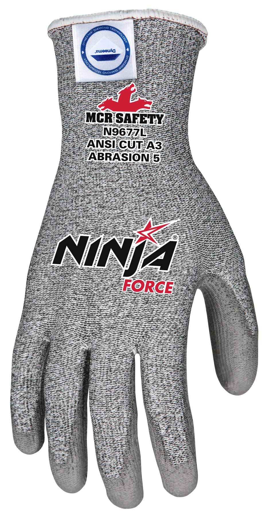 MCR Safety Cut Resist Gloves, Textured Finish, XL, PR, Gray, N9677XL, X-Large