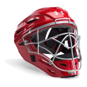 under armour ua victory catcher's helmet osfa red