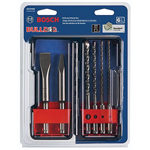 BOSCH (Universally Compatible Accessory) HCST006 6-Piece SDS-Plus Shank Chisel and Carbide Masonry Trade Set