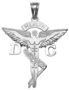 nursingpin - doctor of chiropractic medicine dc pendant/charm in sterling silver