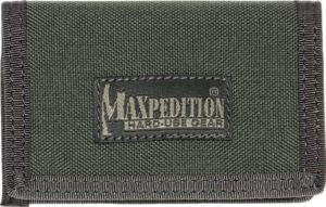 maxpedition gear micro polyurethane wallet, light-weight, foliage green small