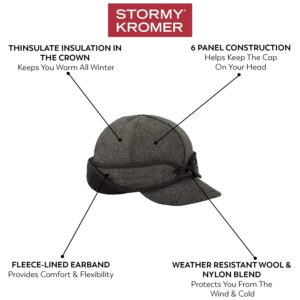 Stormy Kromer Rancher Cap - Winter Thinsulate Wool Hat with Fleece Earflap, Cold Weather Gear, Warm Blaze Orange