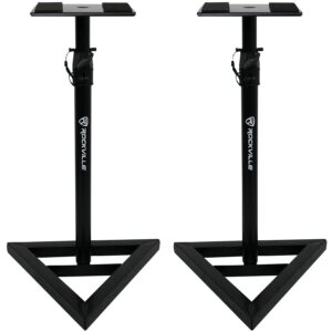 Rockville RVSM1 Pair of Near-Field Studio Monitor Stands w/ Adjustable Height,Black