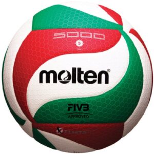 molten v5m5000 men's ncaa flistatech volleyball, red/green/white, 1