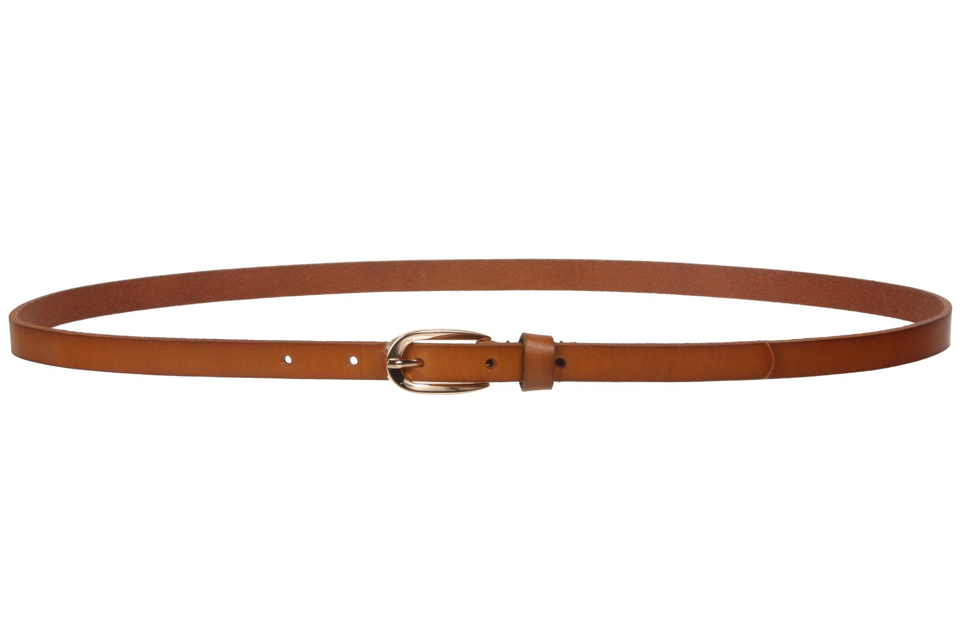 Women's 1/2" (13 mm) Skinny Cowhide Full Grain Leather Dress Belt, Tan | L - 38"