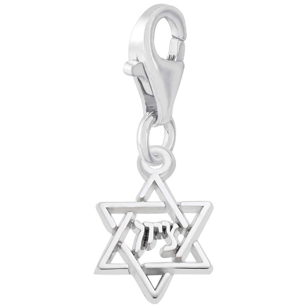 Rembrandt Charms Star of David Charm with Lobster Clasp, Sterling Silver