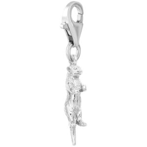 rembrandt charms sea otter charm with lobster clasp, sterling silver