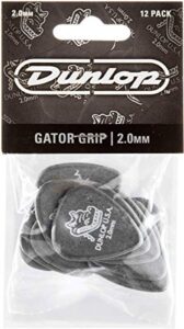 jim dunlop 417p2.0 grip®, black, 2.0mm, 12/player's pack