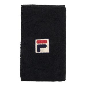 fila embroidered logo double-wide wristbands-black