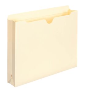 Smead 100% Recycled File Jacket, Reinforced Straight-Cut Tab, 2" Expansion, Letter Size, Manila, 50 per Box (75605)