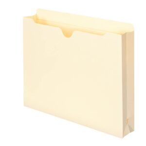 Smead 100% Recycled File Jacket, Reinforced Straight-Cut Tab, 2" Expansion, Letter Size, Manila, 50 per Box (75605)