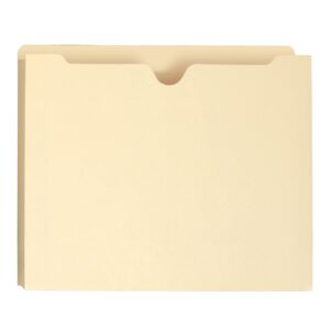 Smead 100% Recycled File Jacket, Reinforced Straight-Cut Tab, 2" Expansion, Letter Size, Manila, 50 per Box (75605)