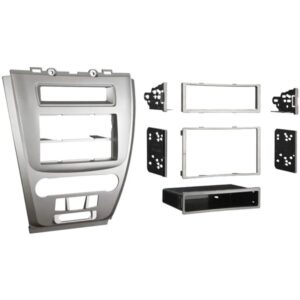 metra 99-5821s single or double din installation dash kit for 2010 ford fusion and mercury milan, silver