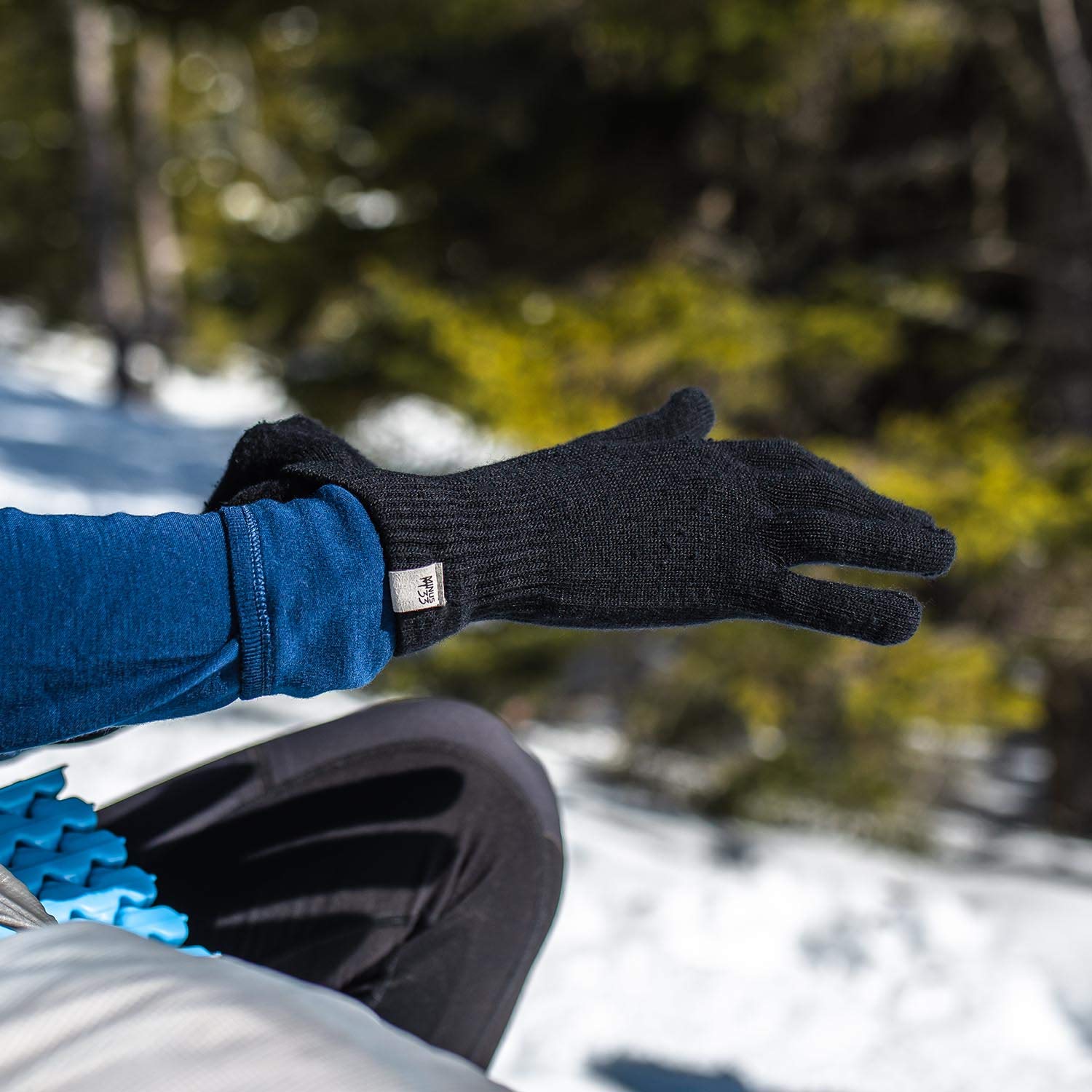 Minus33 Merino Wool Glove Liner - Warm Base Layer - Ski Liner Glove - 3 Season Wear - Multiple Colors and Sizes - Black - Large