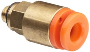 smc kq2h07-u03a brass push-to-connect tube fitting, adapter, 1/4" tube od x 3/8" uni thread male