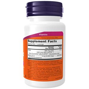 NOW Supplements, Methyl B-12 (Methylcobalamin) 5,000 mcg, Nervous System Health*, 120 Lozenges