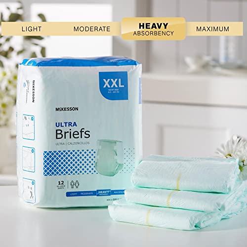 McKesson Ultra Briefs, Incontinence, Heavy Absorbency, 2XL, 12 Count, 4 Packs, 48 Total