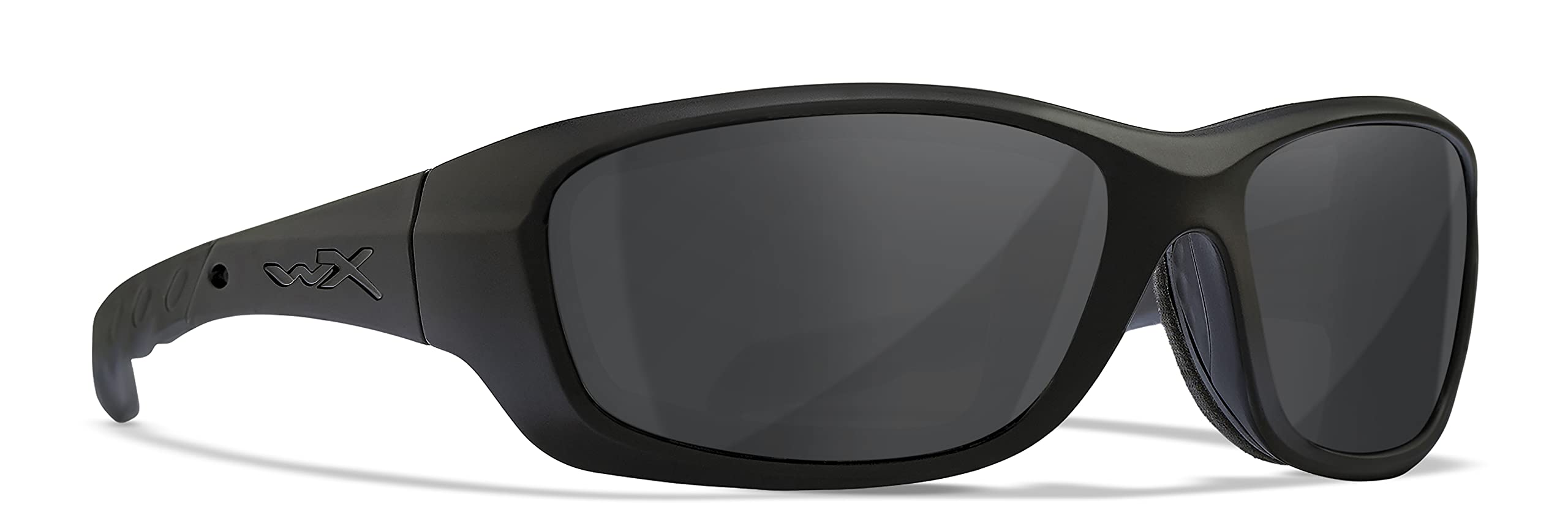 Wiley X WX Gravity Sunglasses, Safety Glasses for Men and Women, UV Eye Protection for Shooting, Fishing, Biking, and Extreme Sports, Matte Black Frames, Smoke Grey Tinted Lenses