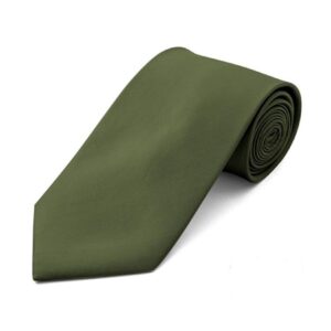 TheDapperTie Men's Classic Wedding Solid Olive Green Wedding Neck Tie