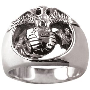 Marine Corps Ring by Mike Carroll, Sterling Silver, Size 12