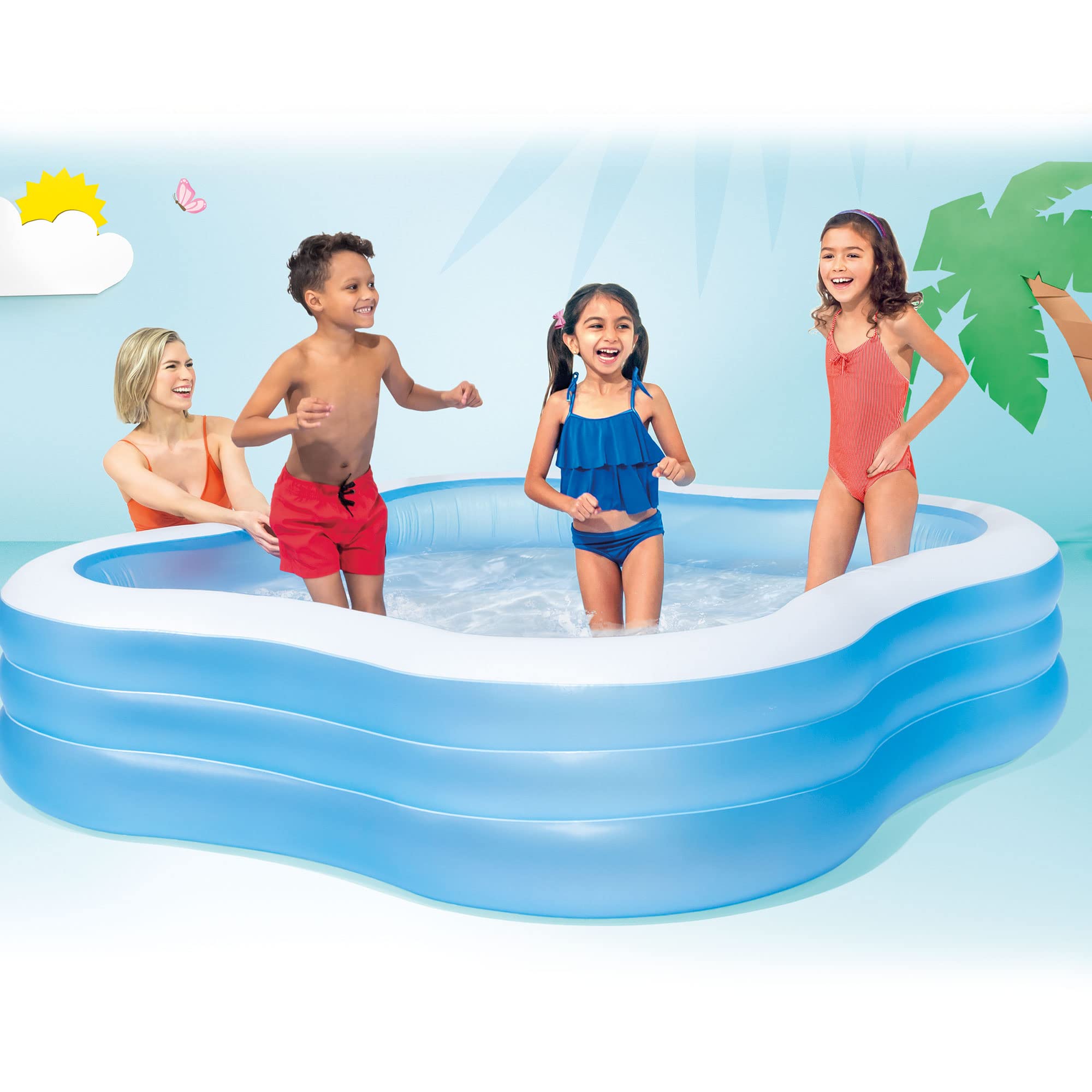 Intex 57495EP 90" X 90" X 22" Swim Center Family Pool Assorted Colors