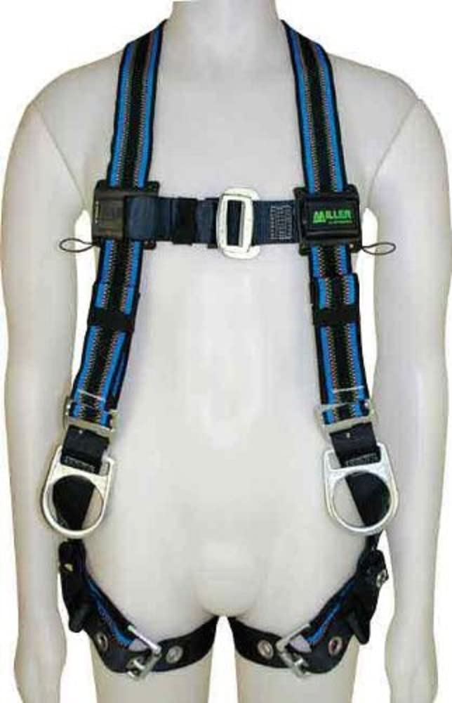 Honeywell Miller by Honeywell E650D-58/S/MBL DuraFlex 650 Series Full-Body Stretchable Harness with tongue Buckle Legs Straps, Small/Medium, Blue