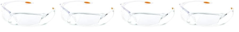 MCR LW210AF Crews Law 2 Safety Glasses Clear Frame Clear Lens Anti-Fog 1 Pair