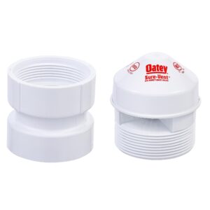 Oatey Sure-Vent 1-1/2 in.–2 in. 160 Branch, 24 Stack DFU Air Admittance Valve with White PVC Sch. 40 Adapter