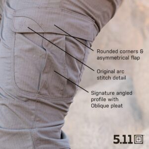 5.11 Tactical Men's Stryke Military Pants, Adjustable Waistband, Stretchable Flex-Tac Fabric, Black, 44Wx30L, Style 74369