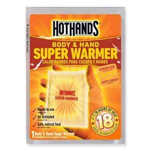 HotHands Body & Hand Super Warmers - Long Lasting Natural Odorless Air Activated Warmers - Up to 18 Hours of Heat - 3 Individual Warmers