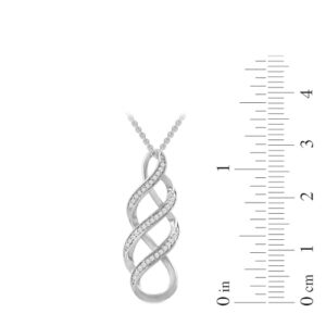 Amazon Essentials Women's Sterling Silver Diamond Twist Pendant Necklace (1/10 cttw), 18" (previously Amazon Collection)